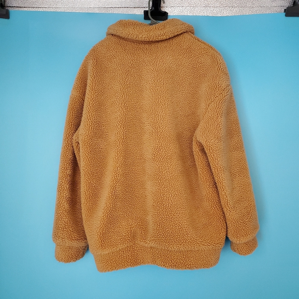 SHEIN Jacket Size Small Tan Sherpa Zip Up - Picture 3 of 6